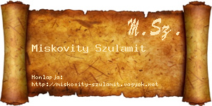 Miskovity Szulamit névjegykártya